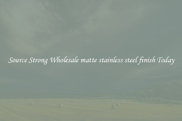 Source Strong Wholesale matte stainless steel finish Today