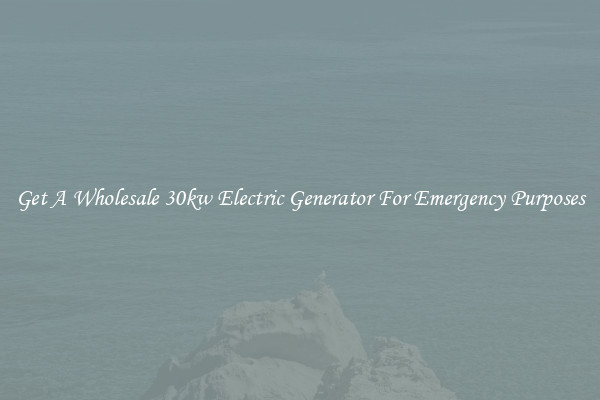 Get A Wholesale 30kw Electric Generator For Emergency Purposes