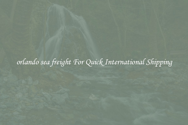 orlando sea freight For Quick International Shipping