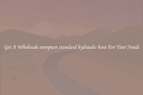 Get A Wholesale european standard hydraulic hose For Your Needs