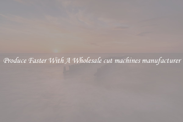Produce Faster With A Wholesale cut machines manufacturer