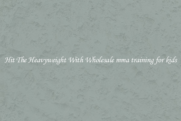 Hit The Heavyweight With Wholesale mma training for kids