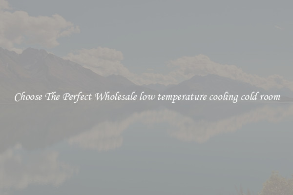 Choose The Perfect Wholesale low temperature cooling cold room