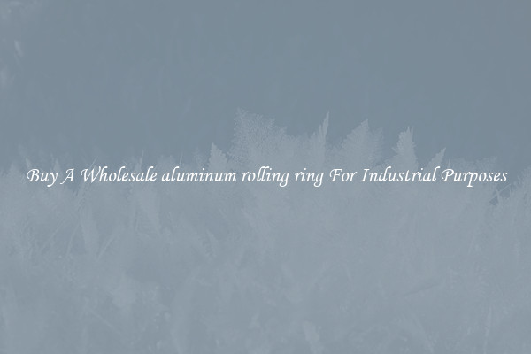 Buy A Wholesale aluminum rolling ring For Industrial Purposes